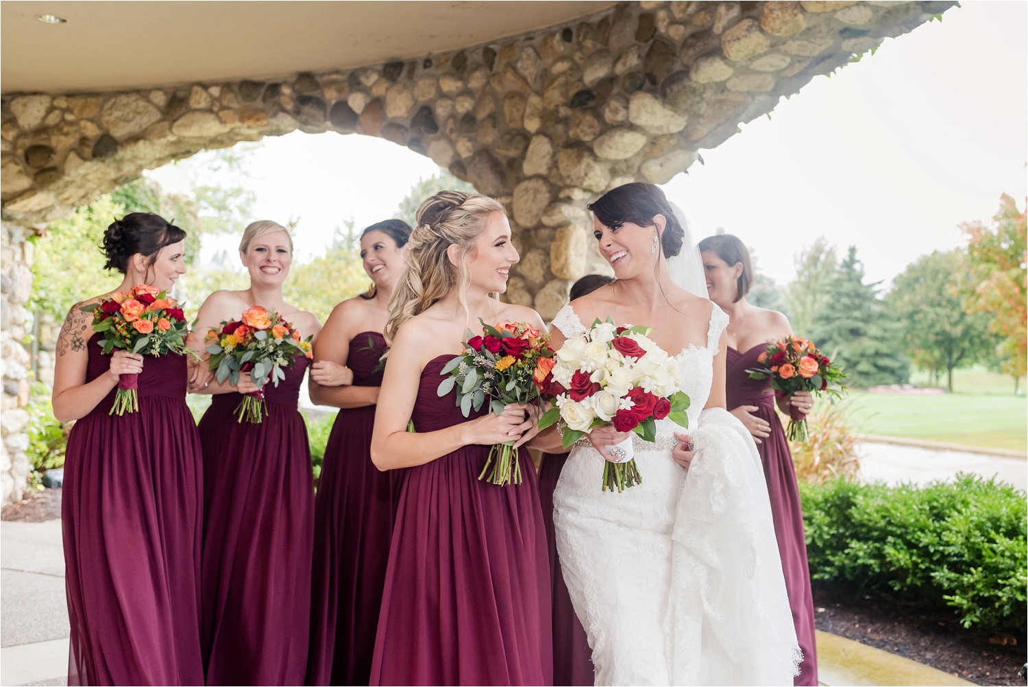 Boulder Ridge Country Club Burgundy Wedding