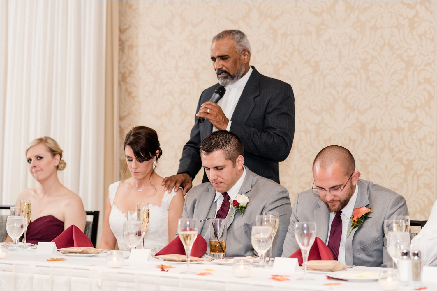 Boulder Ridge Country Club Burgundy Wedding