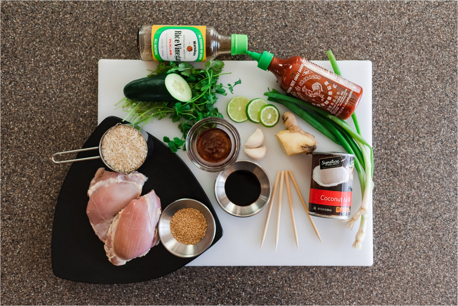 Thai Chicken Skewer Team Mystic Blue Cocktail
