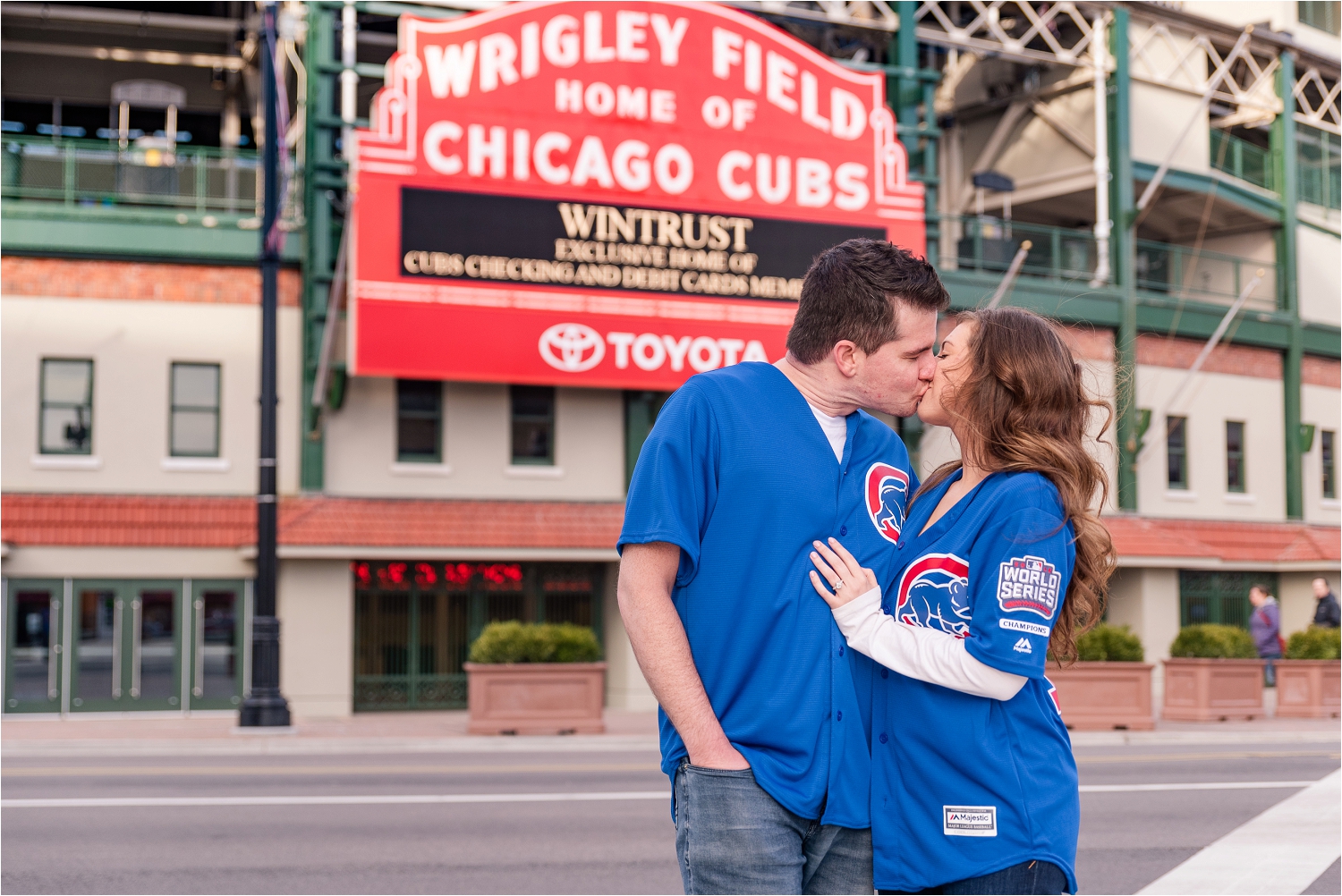 Cubs Fan  Engagement photographer, Wrigley field, Field wedding